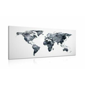 Obraz wielokątna mapa świata w wersji czarno-białej obraz