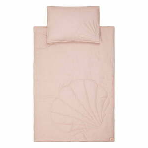Różowy lniany komplet pościeli do łóżeczka Powder Pink – Moi Mili obraz