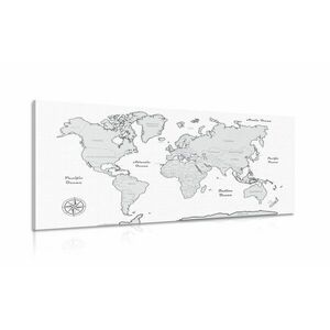 Obraz piękna czarno-biała mapa świata obraz