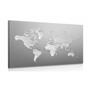 Obraz czarno-biała mapa świata w oryginalnej wersji obraz