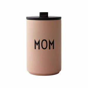Różowy/beżowy kubek termiczny 350 ml Mom – Design Letters obraz