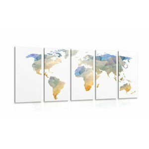 5-częściowy obraz wielokątna mapa świata obraz