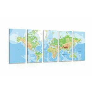 5-częściowy obraz klasyczna mapa świata obraz