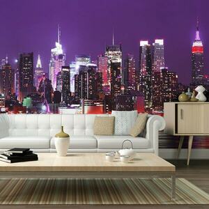 Fototapeta fioletowe światła w Nowym Jorku obraz