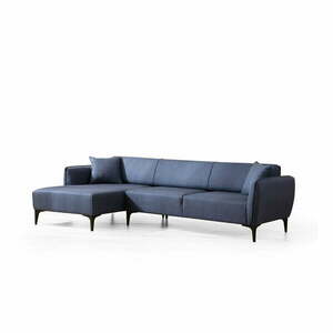 Niebieska sofa narożna Belissimo, lewy narożnik – Balcab Home obraz