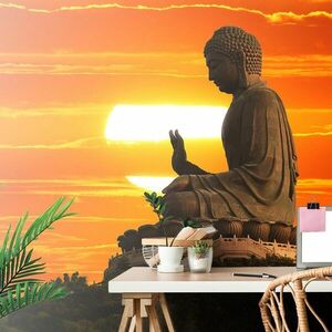 Tapeta Posąg Buddy o zachodzie słońca obraz