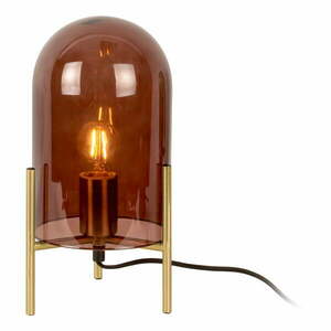 Brązowa szklana lampa stołowa Leitmotiv Bell, wys. 30 cm obraz