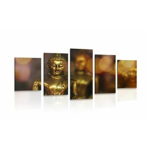 5-częściowy obraz Budda z abstrakcyjnym tłem obraz