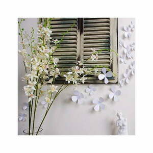 Zestaw 12 naklejek elektrostatycznych 3D Ambiance Flowers White obraz