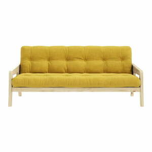 Sofa rozkładana ze sztruksową tapicerką Karup Design Grab Raw/Honey obraz
