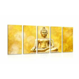 5-częściowy obraz złoty posąg Buddy obraz