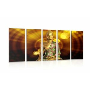 5-częściowy obraz posąg Buddy z abstrakcyjnym tłem obraz