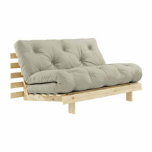 Sofa rozkładana z beżowym lnianym obiciem Karup Design Roots Raw/Linen obraz