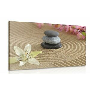 Obraz ogród zen i kamienie w piasku obraz