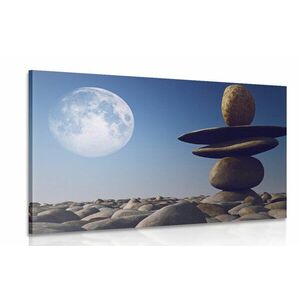 Obraz ułożone kamienie w świetle księżyca obraz