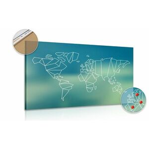 Obraz stylizowana mapa świata na korku obraz