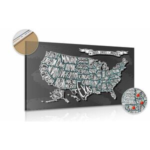 Obraz nowoczesna mapa USA na korku obraz