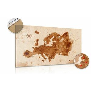 Obraz retro mapa Europy na korku obraz