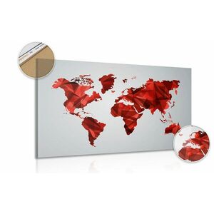 Obraz na korku mapa świata w grafice wektorowej w kolorze czerwonym obraz