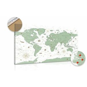 Obraz na korku mapa w kolorze zielonym obraz