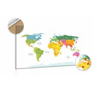 Obraz na korku wyjątkowa mapa świata z białym tłem obraz