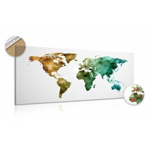 Obraz na korku kolorowa w stylu wielokątów mapa świata obraz