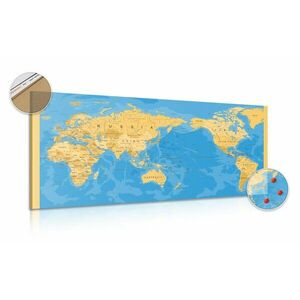 Obraz na korku mapa świata w ciekawym designie obraz