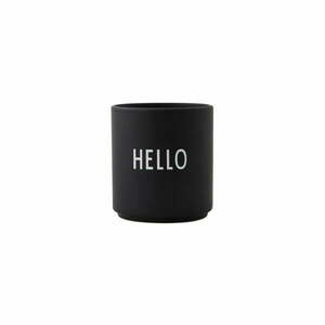 Czarny porcelanowy kubek 300 ml Hello – Design Letters obraz