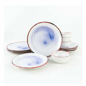 12-częściowy zestaw biało-niebieskich ceramicznych naczyń My Ceramic obraz