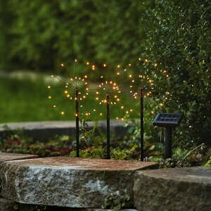 Zestaw 3 ogrodowych lamp solarnych LED Star Trading Firework, wys. 40 cm obraz