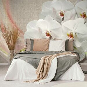 Samoprzylepna tapeta biała orchidea na płótnie obraz