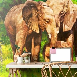 Samoprzylepna tapeta rodzina słoni obraz