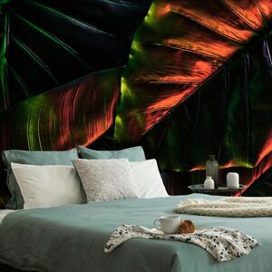 Samoprzylepna tapeta liście palm tropikalnych obraz