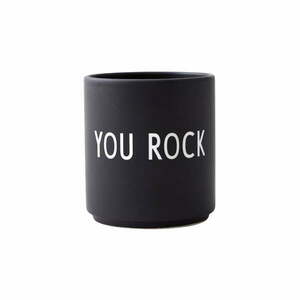 Czarny porcelanowy kubek 300 ml You Rock – Design Letters obraz
