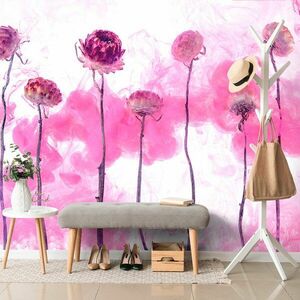 Samoprzylepna tapeta kwiaty z różową parą obraz