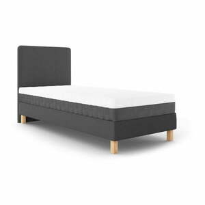 Ciemnoszare łóżko jednoosobowe Mazzini Beds Lotus, 90x200 cm obraz