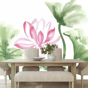 Samoprzylepna tapeta akwarela kwiat lotosu obraz