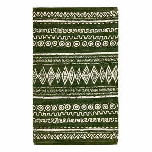Zielono-biały bawełniany dywan Webtappeti Ethnic, 55 x 110 cm obraz