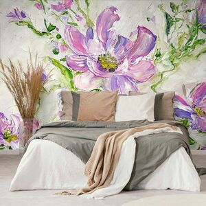 Samoprzylepna tapeta malowane letnie kwiaty obraz