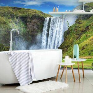 Samoprzylepna fototapeta kultowy wodospad na Islandii obraz