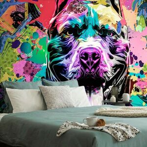 Samoprzylepna tapeta kolorowa ilustracja psa obraz