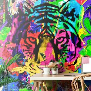 Samoprzylepna tapeta kolorowa głowa tygrysa obraz