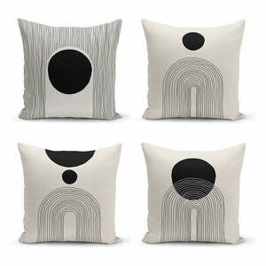 Czarno-beżowe poszewki na poduszki zestaw 4 szt. 43x43 cm – Minimalist Cushion Covers obraz