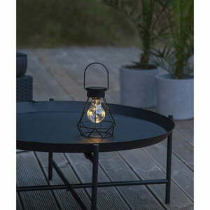 Czarny lampion LED Star Trading Eddy, wys. 15, 5 cm obraz