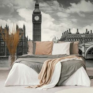 Samoprzylepna fototapeta Big Ben w Londynie w czerni i bieli obraz