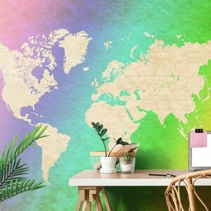 Samoprzylepna tapeta pastelowa mapa świata obraz