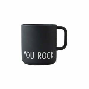 Czarny porcelanowy kubek 250 ml You Rock – Design Letters obraz