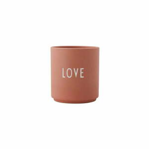 Różowy/beżowy porcelanowy kubek 300 ml Love – Design Letters obraz