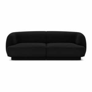 Czarna aksamitna sofa 184 cm Miley − Micadoni Home obraz