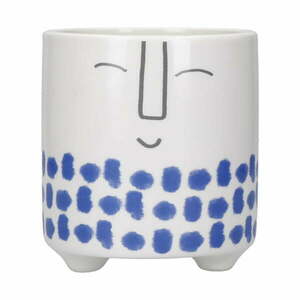 Biało-niebieska ceramiczna doniczka Kitchen Craft Happy Face obraz